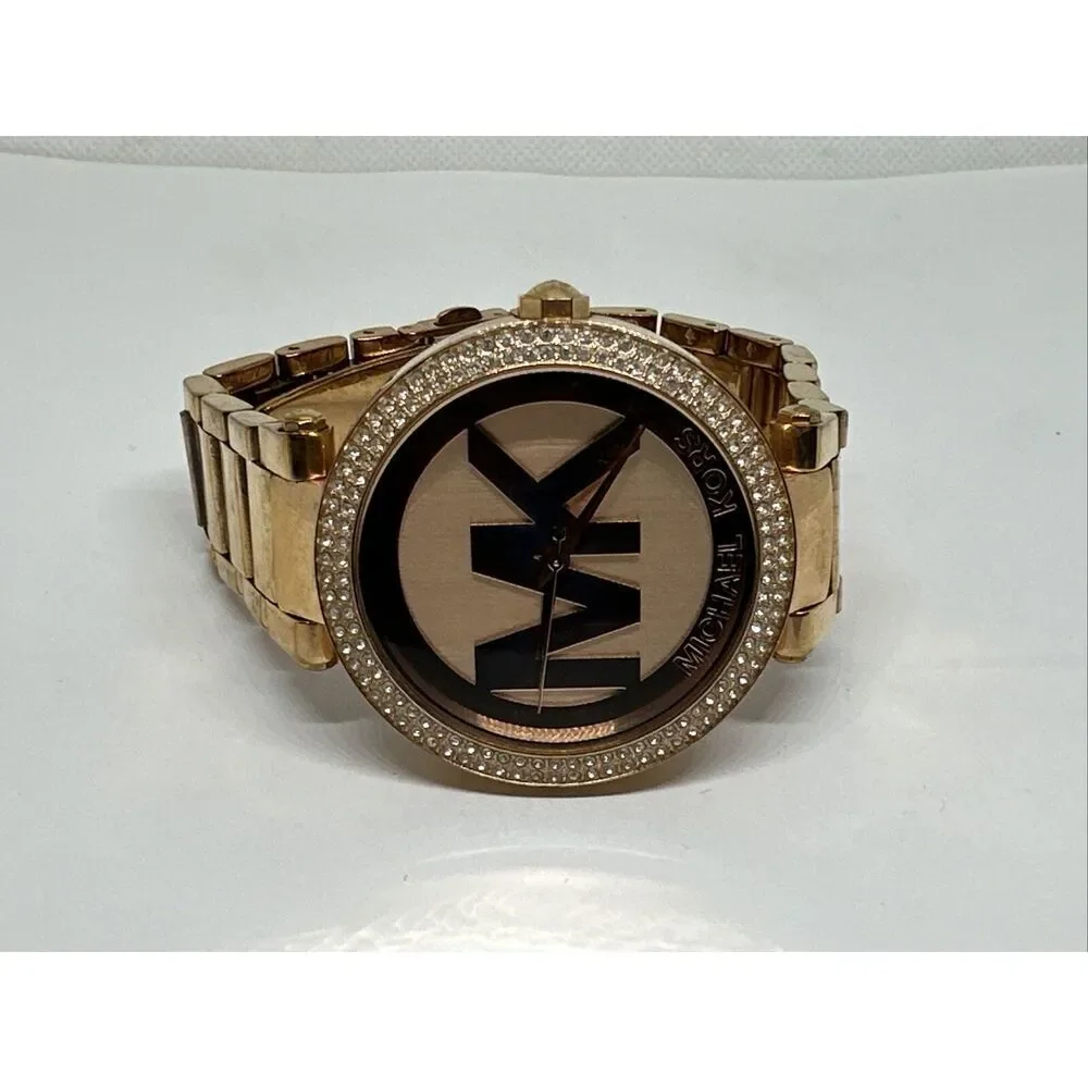 Michael Kors Parker MK5865 Women Rose Gold Analog Dial Quartz Wrist Watch NUL39